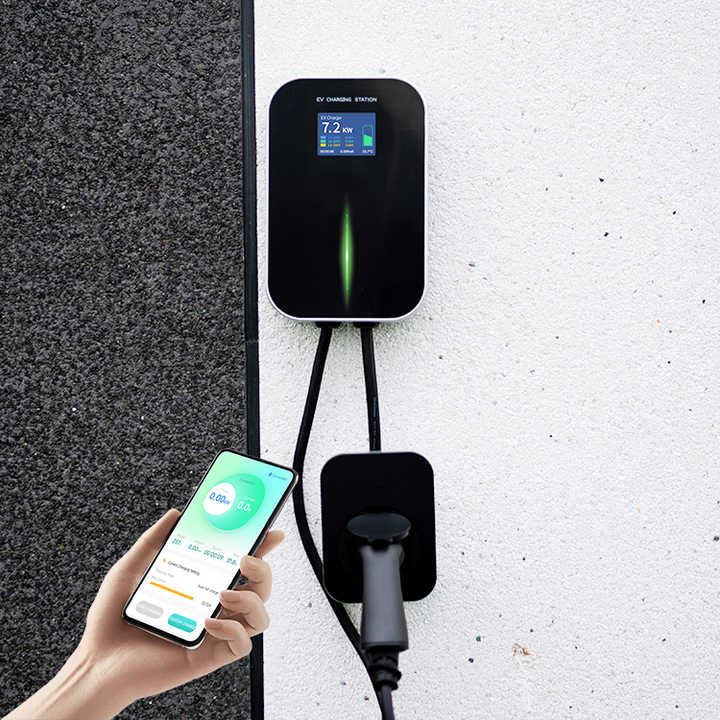 3.5kW Wall-mounted Charging Stations 16A Level 2 APP Wifi Overload Protection AC EV Charger for All EV Models