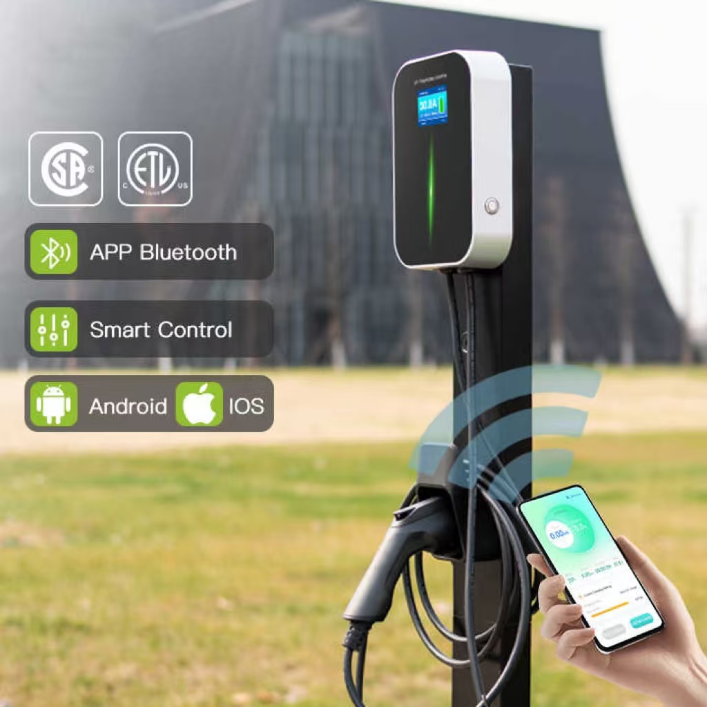 Manufacturer Electric Car Charger Station 6.1 Meters TPU Type 1 Cable ETL Certification APP Wifi 7kW 32A EV Charging Pile