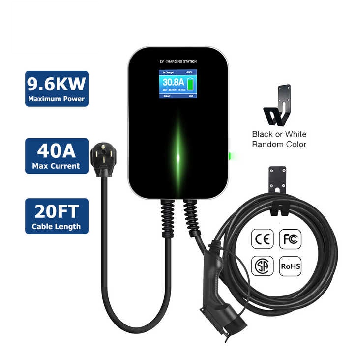 9.6kW EV Wallbox 40A American Standard 6.1 Meters Charging Cable Electric Vehicle Charger Station