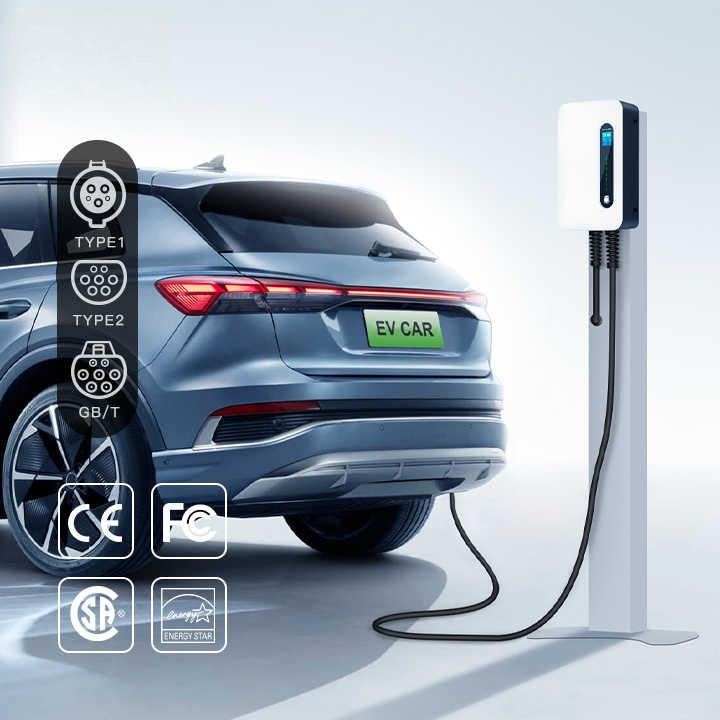 10kw Ev Charger Wall-Mounted Charging Stations 9.6kw Home Commercial Type1 Type2 Gbt Ev Ac Charger Yiwu(F30)