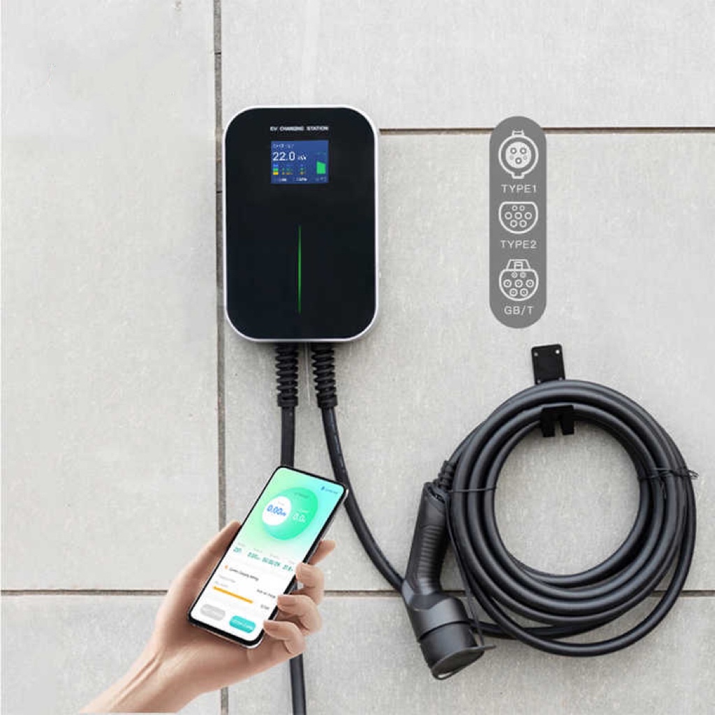 Manufacturer EV Charger 7-22kW 16-32A 1/3 Phase APP OCPP RFID SAE J1772 IEC62196-2 AC Electric Car Charging Station